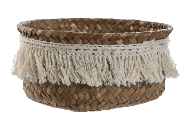 DKD Home Decor Set de 3 Cestas de Fibra Flecos Decapé Natural