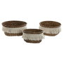 DKD Home Decor Set de 3 Cestas de Fibra Flecos Decapé Natural