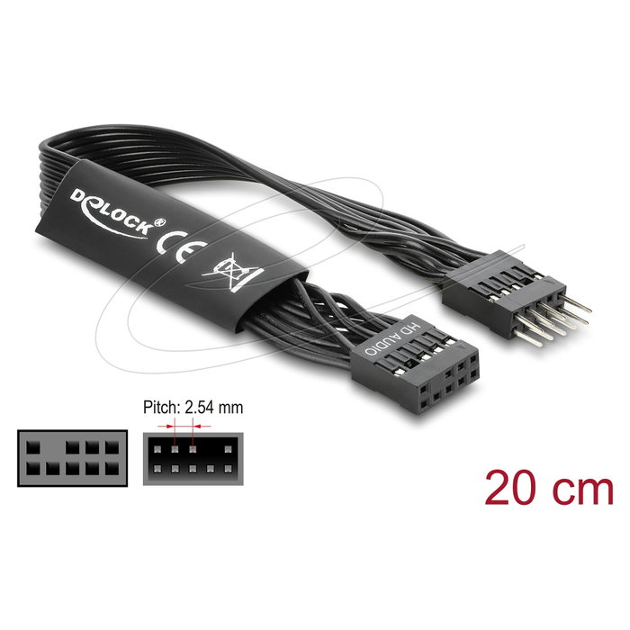 DeLOCK 86049 Cable de extensión HD Audio 9 pin, 20 cm, negro DeLOCK 86049 Cable de extensión HD Audio 9 pin, 20 cm, negro