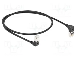DELOCK Patch cord Cat 6a S/FTP Slim 0,5 m negro con conectores angulares
