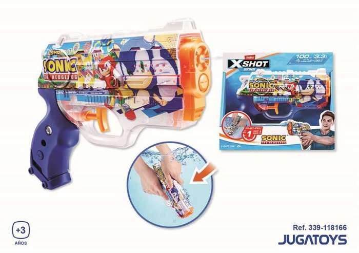 Zuru Pistola de agua X-Shot Nano Skins Sonic, Carga Rápida Zuru Pistola de agua X-Shot Nano Skins Sonic, Carga Rápida
