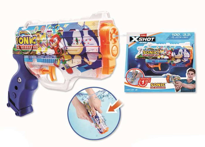 Zuru Pistola de agua X-Shot Nano Skins Sonic, Carga Rápida Zuru Pistola de agua X-Shot Nano Skins Sonic, Carga Rápida