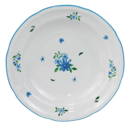 DKD Home Decor Set de 6 Platos de Porcelana Flores Azul HARMONY 26