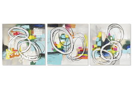 DKD Home Decor Cuadro Lienzo Pino 60x60x2,8 Abstracto Surtido de 3