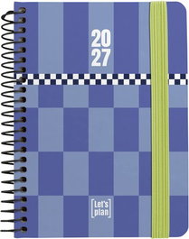 Grafoplas Agenda Anual 2027 Design Espiral A6 Blue Vibes con Goma