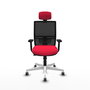 PIQUERAS Y CRESPO Silla de oficina Yunquera con mecanismo Sincro/Traslack Rojo/Negro