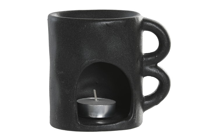 DKD Home Decor Quemador Cerámica Gris Negro Blanco 11x11x6 cm (12 Unidades) Urban