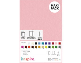 Innspiro Fieltro Acrílico Rosa Claro Láminas 20x30cm 1mm