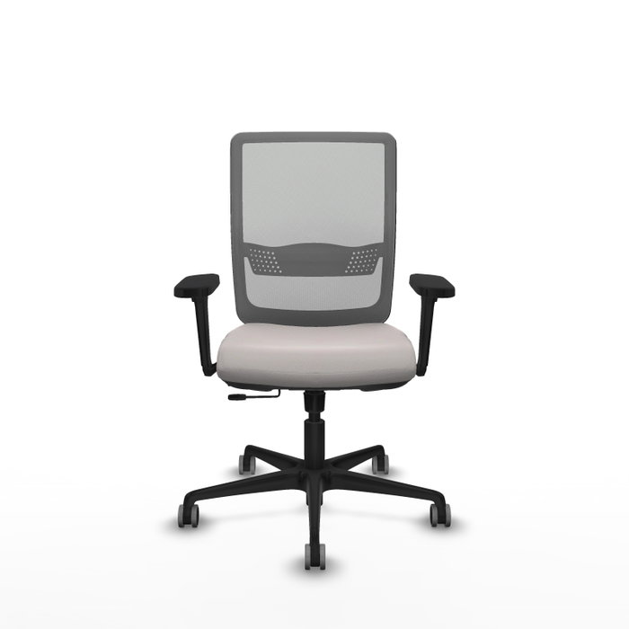 PIQUERAS Y CRESPO Silla de oficina Haches con mecanismo Sincro/Traslack, Blanco y Gris