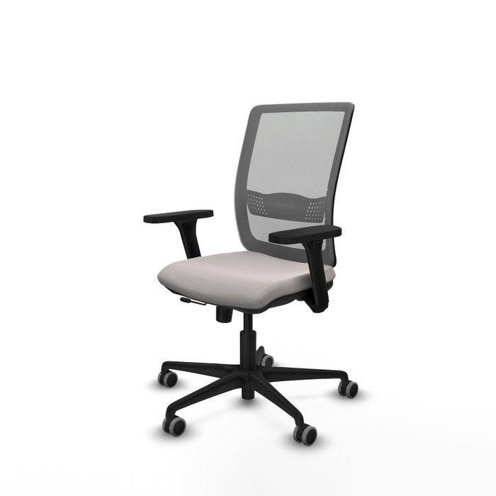 PIQUERAS Y CRESPO Silla de oficina Haches con mecanismo Sincro/Traslack, Blanco y Gris