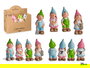 Ibergarden Figura Decorativa Duende Cerámica 25 cm Surtidos Colores Vivos (Set de 16)