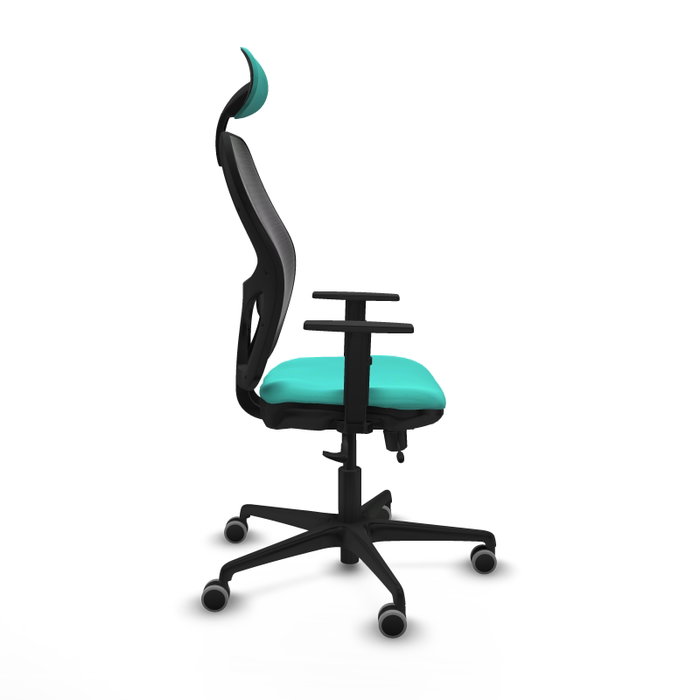 PIQUERAS Y CRESPO Silla de oficina Jorquera con mecanismo Sincro/Traslack, Turquesa y Negro