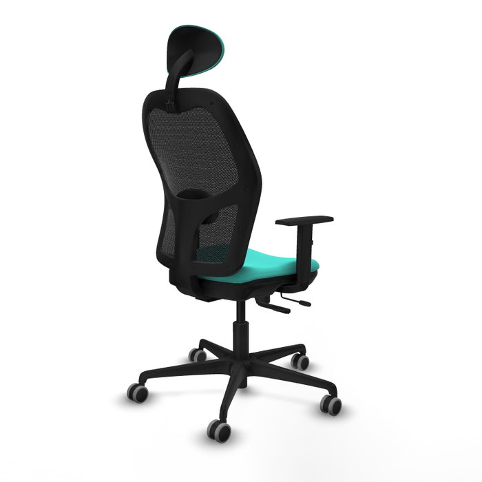 PIQUERAS Y CRESPO Silla de oficina Jorquera con mecanismo Sincro/Traslack, Turquesa y Negro