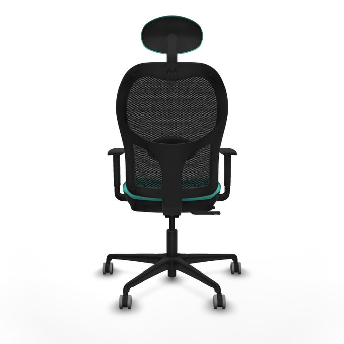 PIQUERAS Y CRESPO Silla de oficina Jorquera con mecanismo Sincro/Traslack, Turquesa y Negro