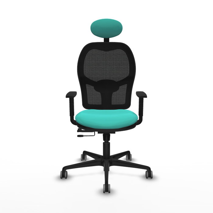 PIQUERAS Y CRESPO Silla de oficina Jorquera con mecanismo Sincro/Traslack, Turquesa y Negro