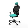 PIQUERAS Y CRESPO Silla de oficina Jorquera con mecanismo Sincro/Traslack, Turquesa y Negro