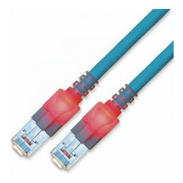 Sacon 442604,200 Patch Cable de Red RJ45 S/FTP Cat.6 Clase E (500 MHz), Conector Blindado, Cable Plano LSOH Azul, 2 m