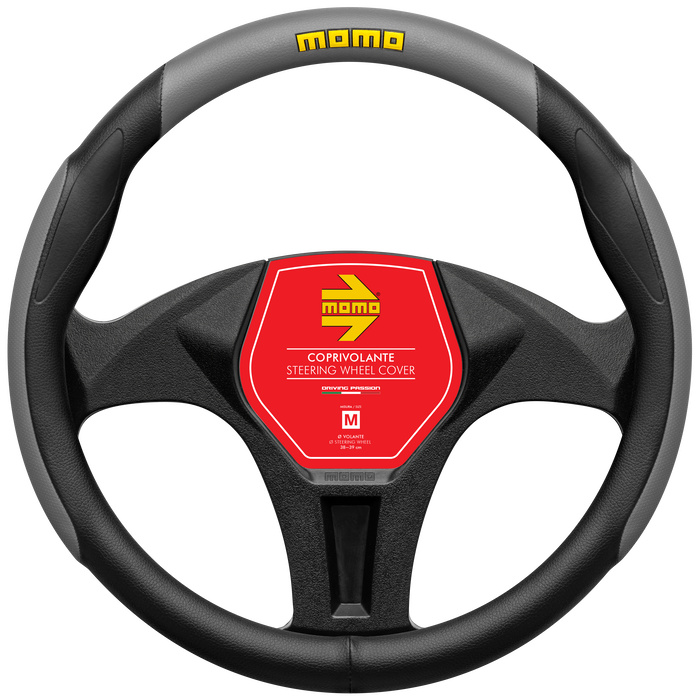 Momo Funda de Volante Ergonómica Negra y Gris Momo Funda de Volante Ergonómica Negra y Gris