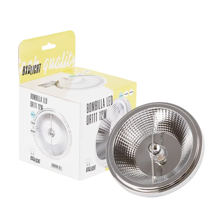 BX3 LIGHT Bombilla LED QR111 12W 1200 Lumen 6000K GU10 40000 Horas de Vida BX3-GU10-12W-CW para Tiendas, Escaparates BX3 LIGHT Bombilla LED QR111 12W 1200 Lumen 6000K GU10 40000 Horas de Vida BX3-GU10-12W-CW para Tiendas, Escaparates
