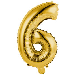 Party Time Globo Cifra 6 Oro Altura 35 cm