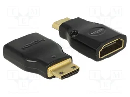 DeLOCK 65665 Adaptador Mini-HDMI Macho a HDMI Hembra 4K Negro