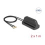 DeLOCK 81485 Antena Omnidireccional 5G LTE GNSS WiFi 6 con Conector 2x SMA