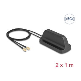 DeLOCK 81485 Antena 5G LTE GNSS WiFi 6 MIMO con 2 conectores SMA