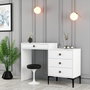 Hanah Home Mesa de Maquillaje Lizbon 556 - Blanca Moderna 124cm Ancho, 84.7cm Alto x 40cm Fondo