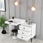 Hanah Home Mesa de Maquillaje Lizbon 556 - Blanca Moderna 124cm Ancho, 84.7cm Alto x 40cm Fondo