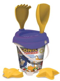 Unice Cubo Playa Castillo Sonic con Cedazo, Pala, Rastrillo y Moldes - 18 cm
