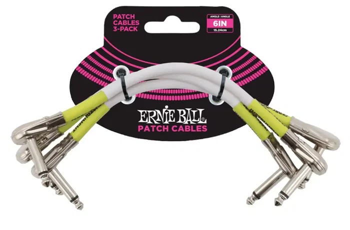 ERNIEBALL CABLE EB INTERLINK JACK-JACK Ángulo Plano Blanco - 15,24 cm (PACK de 3) ERNIEBALL CABLE EB INTERLINK JACK-JACK Ángulo Plano Blanco - 15,24 cm (PACK de 3)