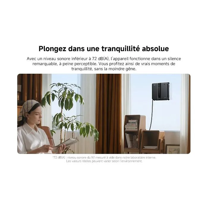 MOVA Robot limpiacristales N1, 8000 Pa de succión, 72 dBA, Negro