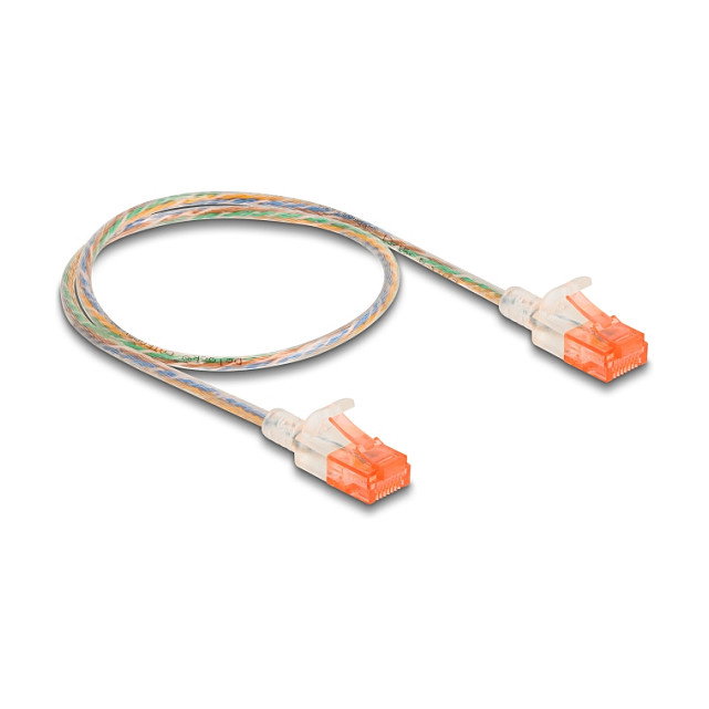 DeLOCK Cable de red RJ45 Cat.6A U/UTP Slim 0,5 m transparente DeLOCK Cable de red RJ45 Cat.6A U/UTP Slim 0,5 m transparente
