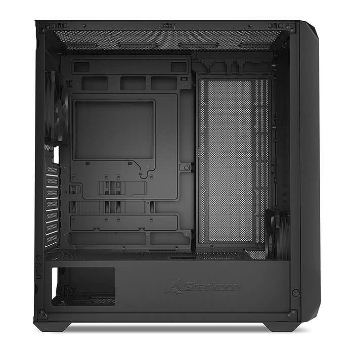 Sharkoon AK2 Torre Midi PC ATX Negro Metal, Compatible con micro ATX/Mini-ITX, 7 Ranuras, 17 cm Altura CPU, 41 cm VGA, Gestión de Cables, USB Tipo-C