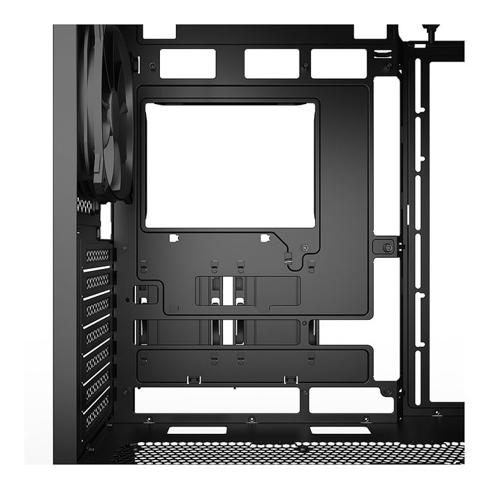 Sharkoon AK2 Torre Midi PC ATX Negro Metal, Compatible con micro ATX/Mini-ITX, 7 Ranuras, 17 cm Altura CPU, 41 cm VGA, Gestión de Cables, USB Tipo-C