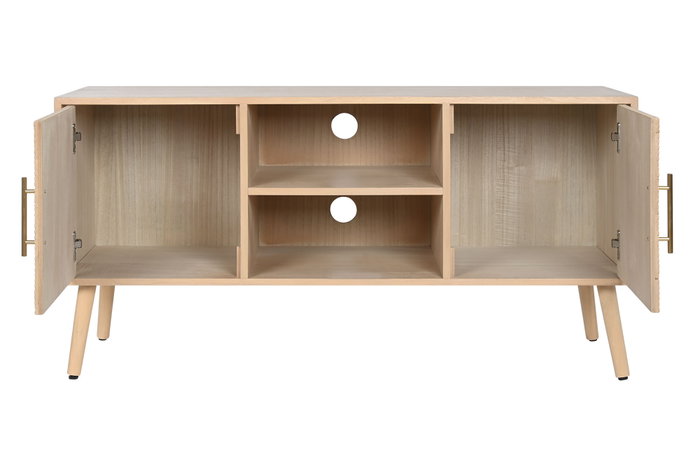 DKD Home Decor Mueble TV Scandi Natural Madera Paulownia y MDF 120x40x60 cm DKD Home Decor Mueble TV Scandi Natural Madera Paulownia y MDF 120x40x60 cm