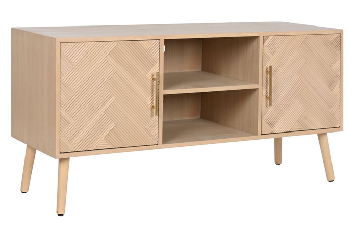 DKD Home Decor Mueble TV Scandi Natural Madera Paulownia y MDF 120x40x60 cm DKD Home Decor Mueble TV Scandi Natural Madera Paulownia y MDF 120x40x60 cm