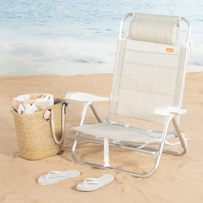 AKTIVE Silla de Playa Plegable 650x120x740 mm
