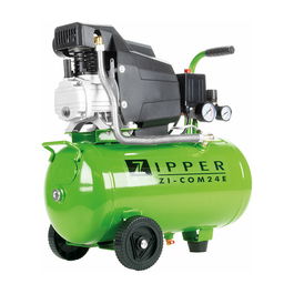 ZIPPER Compresor de Aire ZI-COM24E, 24 Litros, 8 Bar, 165 l/min, 1100 W, 230 V, para Taller y Bricolaje