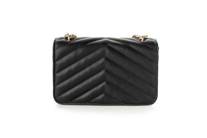 Vince Camuto Bella - Bolso Bandolera Negro de Piel de Polivinilo para Mujer, Elegante y Versátil
