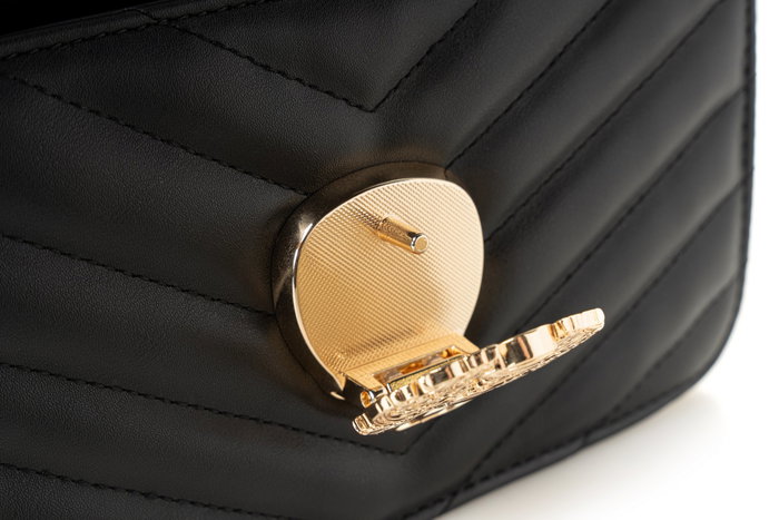 Vince Camuto Bella - Bolso Bandolera Negro de Piel de Polivinilo para Mujer, Elegante y Versátil