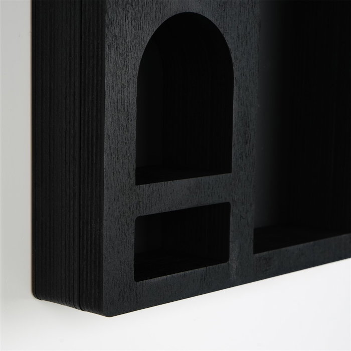 Hanah Home Cry004-S Estantería de Pared Madera Maciza Negra