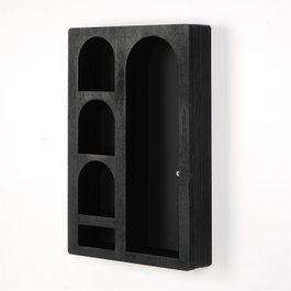 Hanah Home Cry004-S Estantería de Pared Madera Maciza Negra