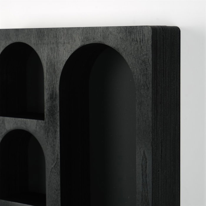 Hanah Home Cry004-S Estantería de Pared Madera Maciza Negra