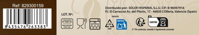 La Mediterranea Set de 3 Tazas de Café 8 cl Lima Lineal