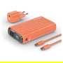 RealPower Powerbank PB-20000 20000mAh Naranja, Carga Rápida USB-C, Triple Puerto, 22.5W, 420g