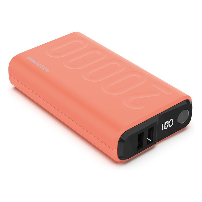 RealPower Powerbank PB-20000 20000mAh Naranja, Carga Rápida USB-C, Triple Puerto, 22.5W, 420g