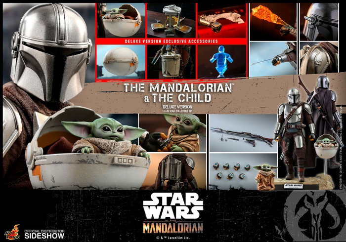 Hot Toys Star Wars The Mandalorian Pack de 2 Figuras 1/6 The Mandalorian & The Child Deluxe 30 cm
