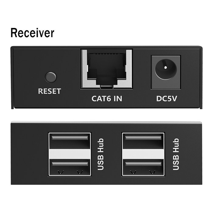 Digitus DA-73120 Extensor USB 2.0 con 4 puertos USB-A, 150 m, Negro Digitus DA-73120 Extensor USB 2.0 con 4 puertos USB-A, 150 m, Negro