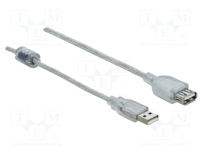 DeLOCK Cable de extensión USB 2.0 Tipo-A Macho a Tipo-A Hembra, 0,5 m, transparente DeLOCK Cable de extensión USB 2.0 Tipo-A Macho a Tipo-A Hembra, 0,5 m, transparente